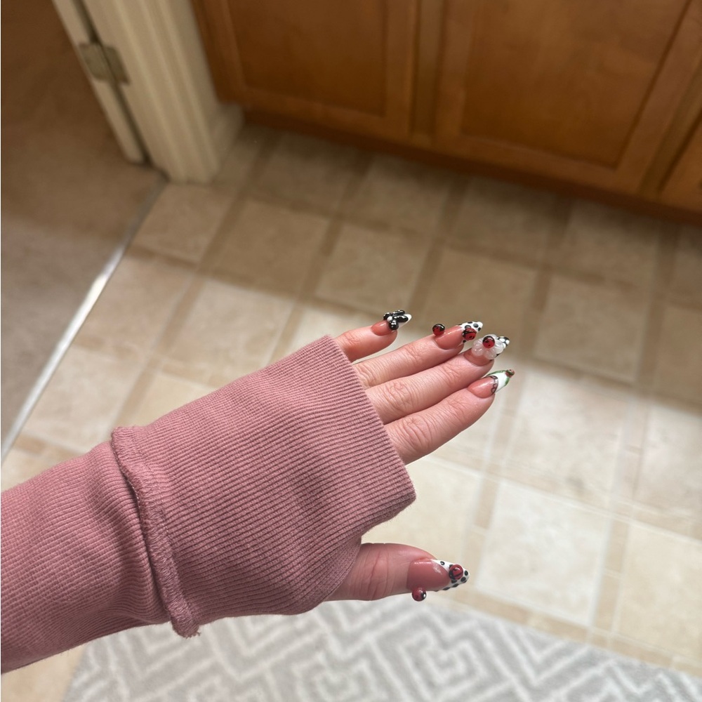 Women’s Long-Sleeve Henley Top in Dusty Rose - Picture 3 of 6